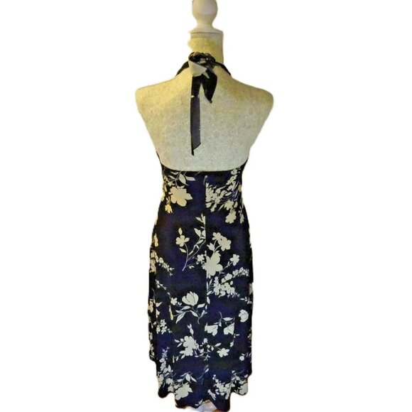 Speechless Medium Halter Style Black and Cream Tropical Dress Preloved - Picture 9 of 9